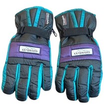 Vintage Exteriors 100 Waterproof Winter Gloves Black Teal Insulated Thinsulate