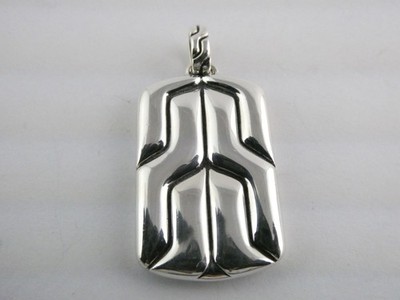 John Hardy Sterling Silver Anchor Icon Tag Pendant 16.1g Weight 44mm Total Long
