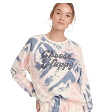 Grayson Threads Choose Happy Tie Dye Sweatshirt Pink Purple Blue Medium NWT