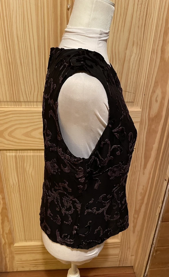 KATHERINE KELLY Collection Rayon & Silk Black Sleeveless Top Size 10 ~ EUC - Image 3 of 4