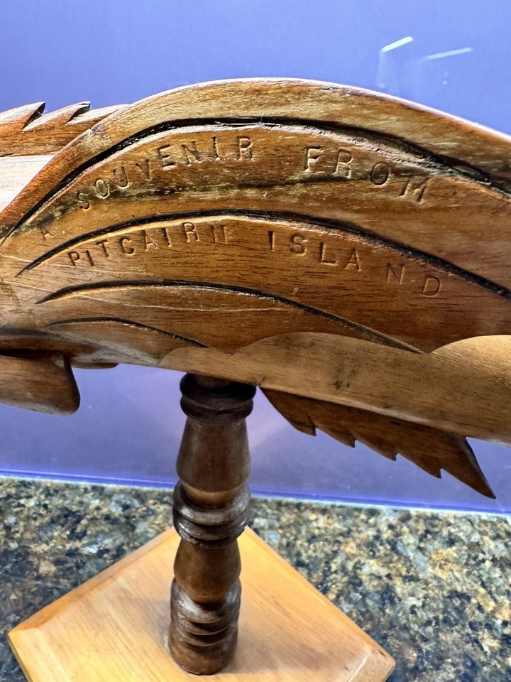 Warren Christian Pitcairn Island Hand Carved Flying Fish Signed | eBay UK