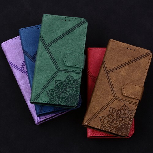 For Samsung S22 Ultra S21 A52S A73 Card Pockets Texture Leather Soft Case Cover - Photo 8 sur 17