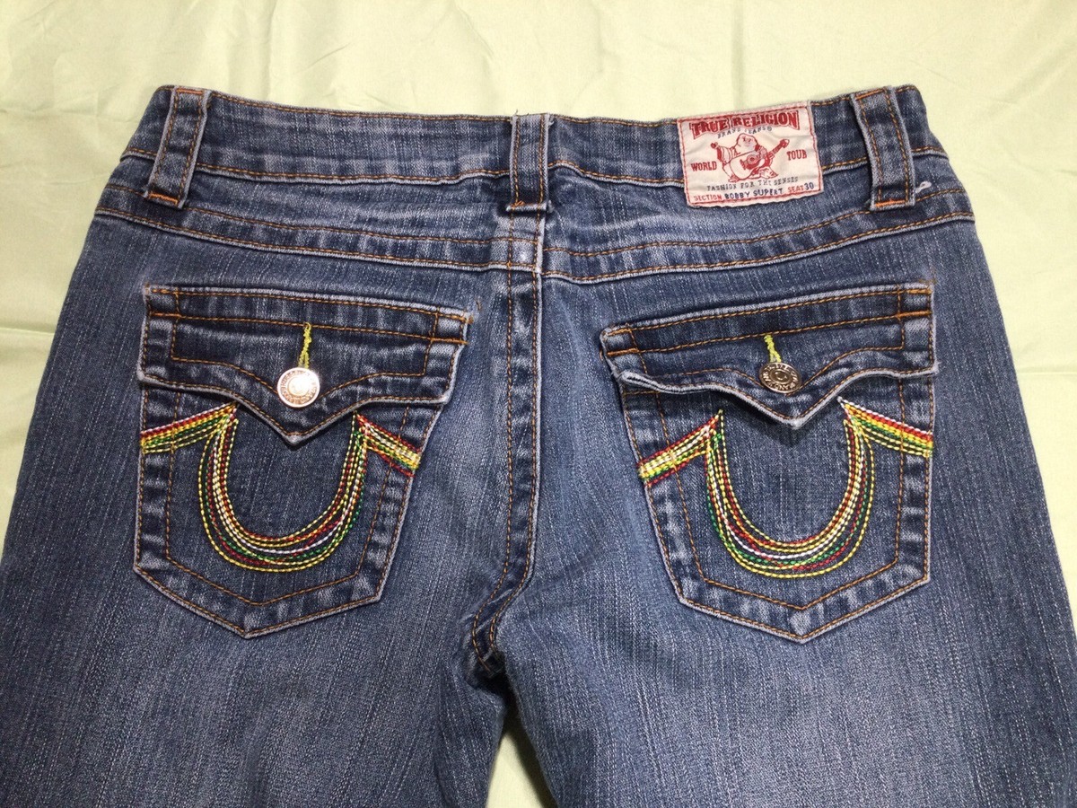 True Religion Jeans World Tour Bobby Super T Flap Pockets Womens 
