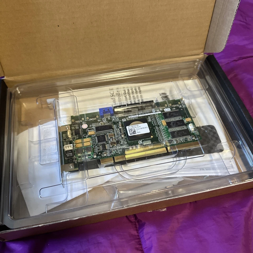 Adaptec AAR-2420SA/128+ BU ALRM RC RoHS 4-Port SATA PCI-x RAID Controller - NEW! - Image 2 of 4