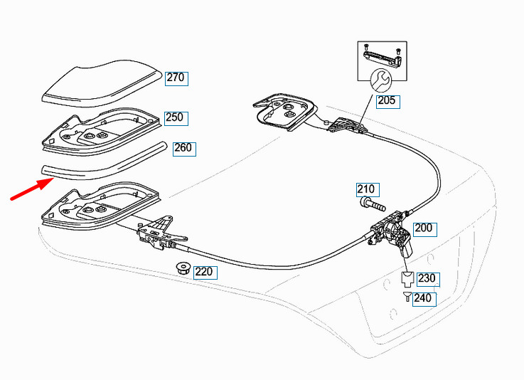 Joint de couvercle de coffre d'origine Mercedes-Benz SL R230 A2307901398