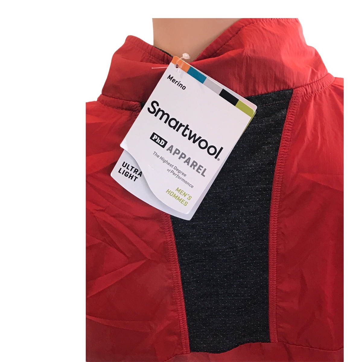 NWT$115 Mens Smartwool PhD Ultra Light sport jacket XL red UK