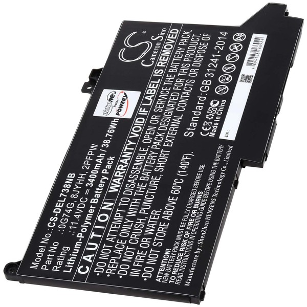 Akku Kompatibel Mit Dell Typ 8JYHH 11,4V 3400Mah/39Wh Li-Polymer Schwarz-image