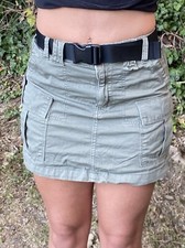 American Eagle Olive Green Belted Cargo Mini Skirt Size 0 EUC