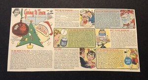 1950’s Going To Town with Pat Guinan Christmas Noxema Comic Newspaper Ad 2D21
