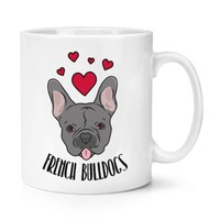 Liebe FranzöSische Bulldoggen 284Ml Becher Tasse - Herzen Lustig Hund Welpe