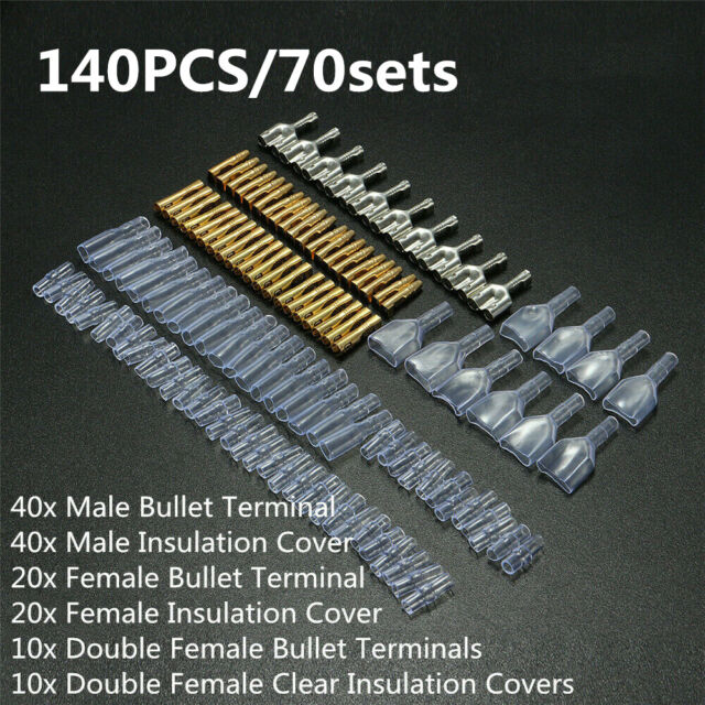 140PCS Motorcycle Car 4.0mm Double Female Male Bullet Wire Connector Terminals 140PCS Motorcycle Car 4.0mm Double Female Male Bullet Wire Connector Terminals