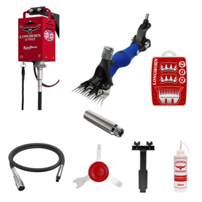 Longhorn 12 Volt Portable Sheep Shearing Machine With Handpiece, Combs ...
