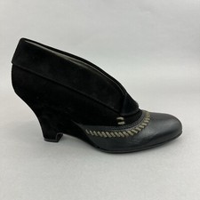 Radley London Black Leather Ankle Slip On Wedge Granny Bootie Dress Boots 39 UK6