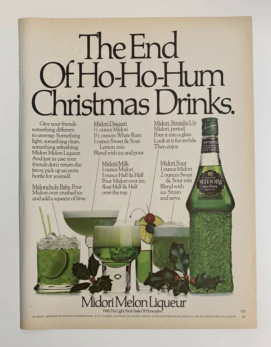 1979 Midori Melon Liqueur Print Ad Original Vintage End Of Ho Ho