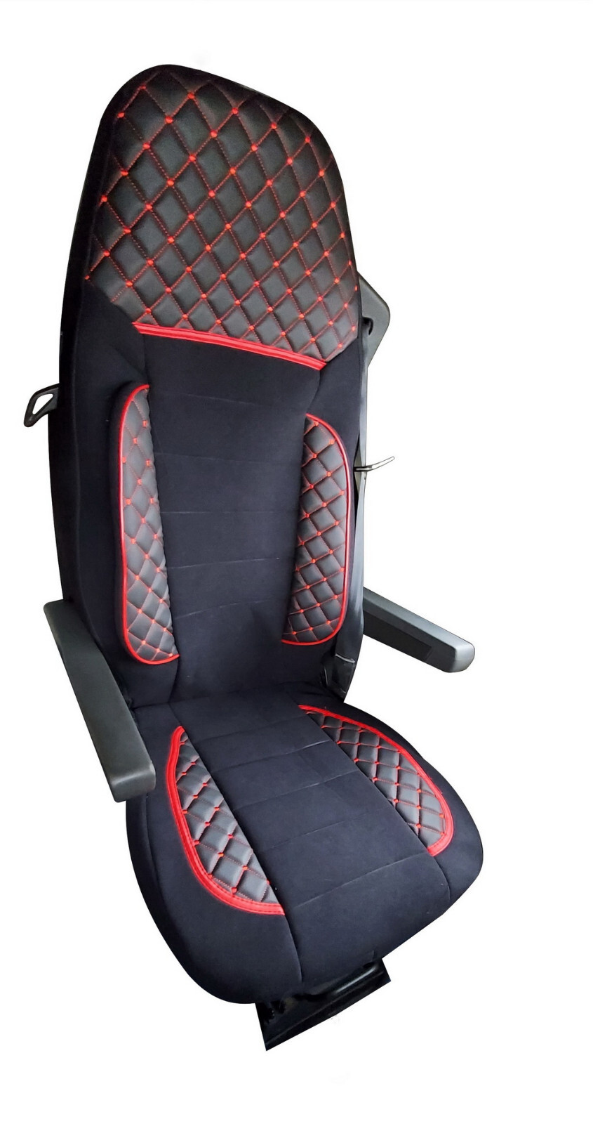 Seat Covers for SCANIA R P G S 2017+ 2 Pieces Set LHD RHD Black / Red