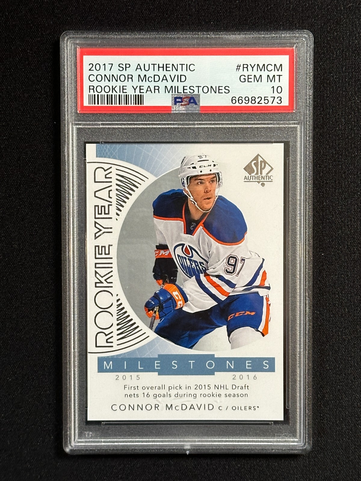 PSA 10 - Connor McDavid Rookie Year Milestones 2017-18 SP Authentic #RYM-CM