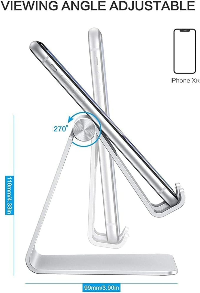 Adjustable Cell Phone Stand, OMOTON Aluminum Desktop Cellphone Stand with Anti-S