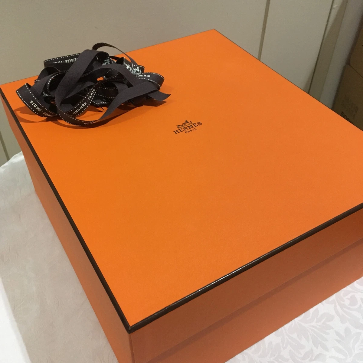 Hermes Orange Empty Gift Box Birkin 25 32×28×16 cm From japan