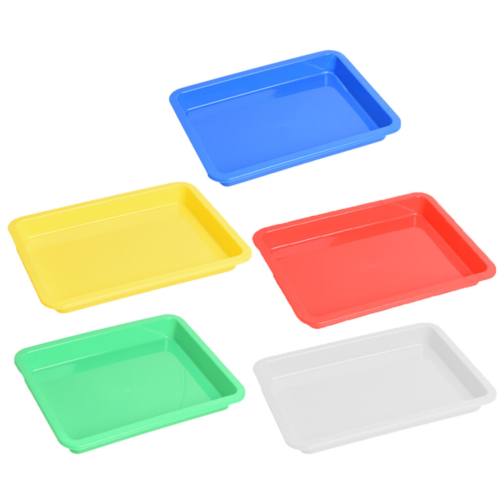 5-piece colorful child trays for food, desserts, and painting
