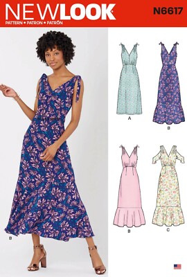 NEW LOOK 6617 MISSES' DRESSES Schnittmuster - Gr. 10 - 22 4 Styles