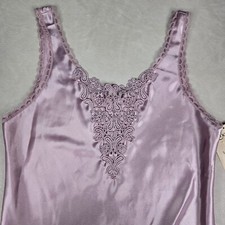 Cinema Etoile Satin Cami Top Lace Embellished Lavender Purple Slip Size Small