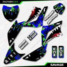 Blue & Green Savage Racing Graphics Kit fits 10-25 Kawasaki KLX110 KLX 110 Decal