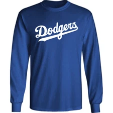 LA Dodgers Wordmark Long Sleeve T-Shirt Los Angeles Baseball LAD BLD04