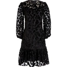 J Crew Flutter Hem Drop Waist Leopard Print Shimmer Velvet Burnout Dress Sz 2T