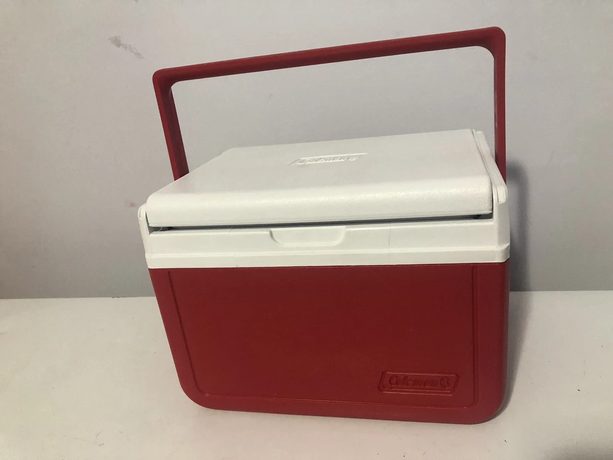 Vintage Coleman Flip Lid Lunch Box Model 5205 Cooler Red White
