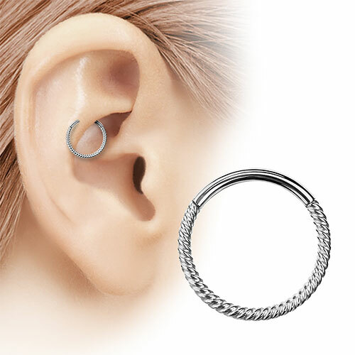 Hochwertiges Septum Nasen Piercing Clicker Segment Ohr Ring Scharnier geflochten - Bild 3 von 8