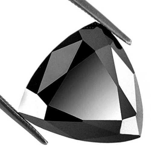 1 pcs 2.01Cts Trillion Cut Black Diamond, Natural Black Loose Diamond For Ring - Picture 4 of 4