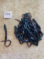 Item#159  24ct 6"Ribbon tail worm, smoke w/ blue glitter, plastics, bait fishing