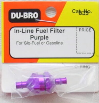 Dubro Purple Aluminum In-Line Fuel Filter DUB835 Du-Bro