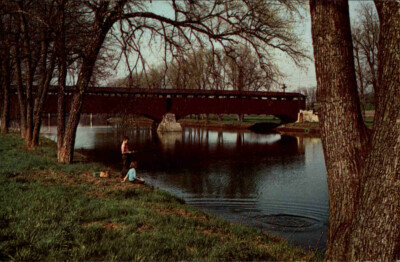 HERSHEY Pennsylvania Sand Beach Bridge Amerika USA ~1970 Postcard Postkarte