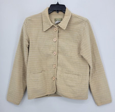 The Territory Ahead Jacket Womens Medium Beige Button Up Ribbed Cotton Pockets