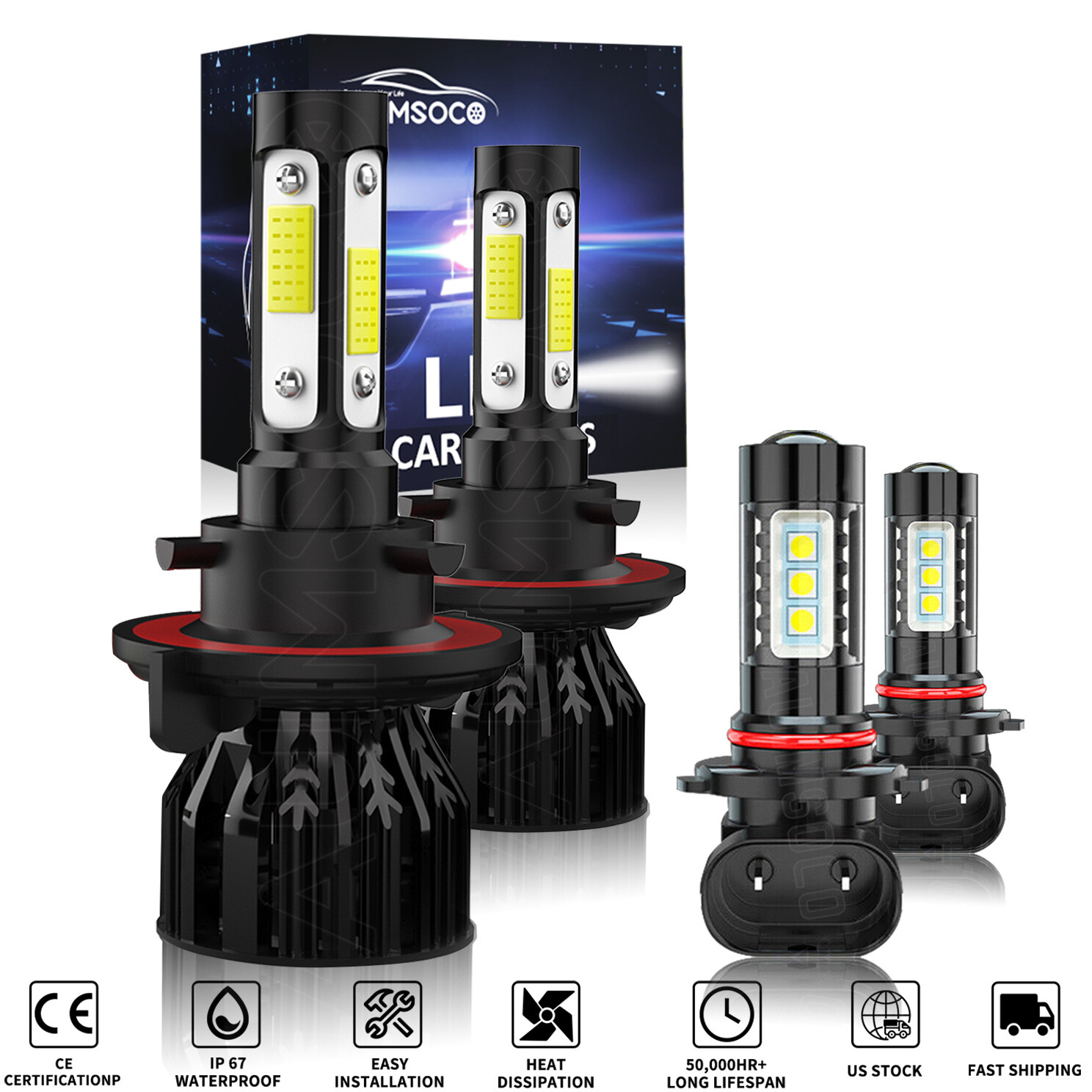 2007-2009 Dodge Caliber LED Headlight High Low Beam Fog Light Kit