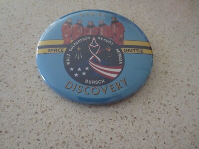 NASA Space Shuttle Discovery STS-51 Souvenir Button Pin 3.5 inch ...