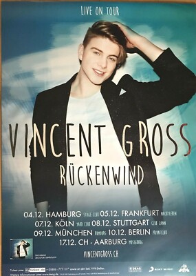VINCENT GROSS  2017  TOUR - orig. Concert Poster -- Konzert Plakat - DIN A1