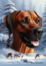 Rhodesian Ridgeback Winter Wonderland Flag