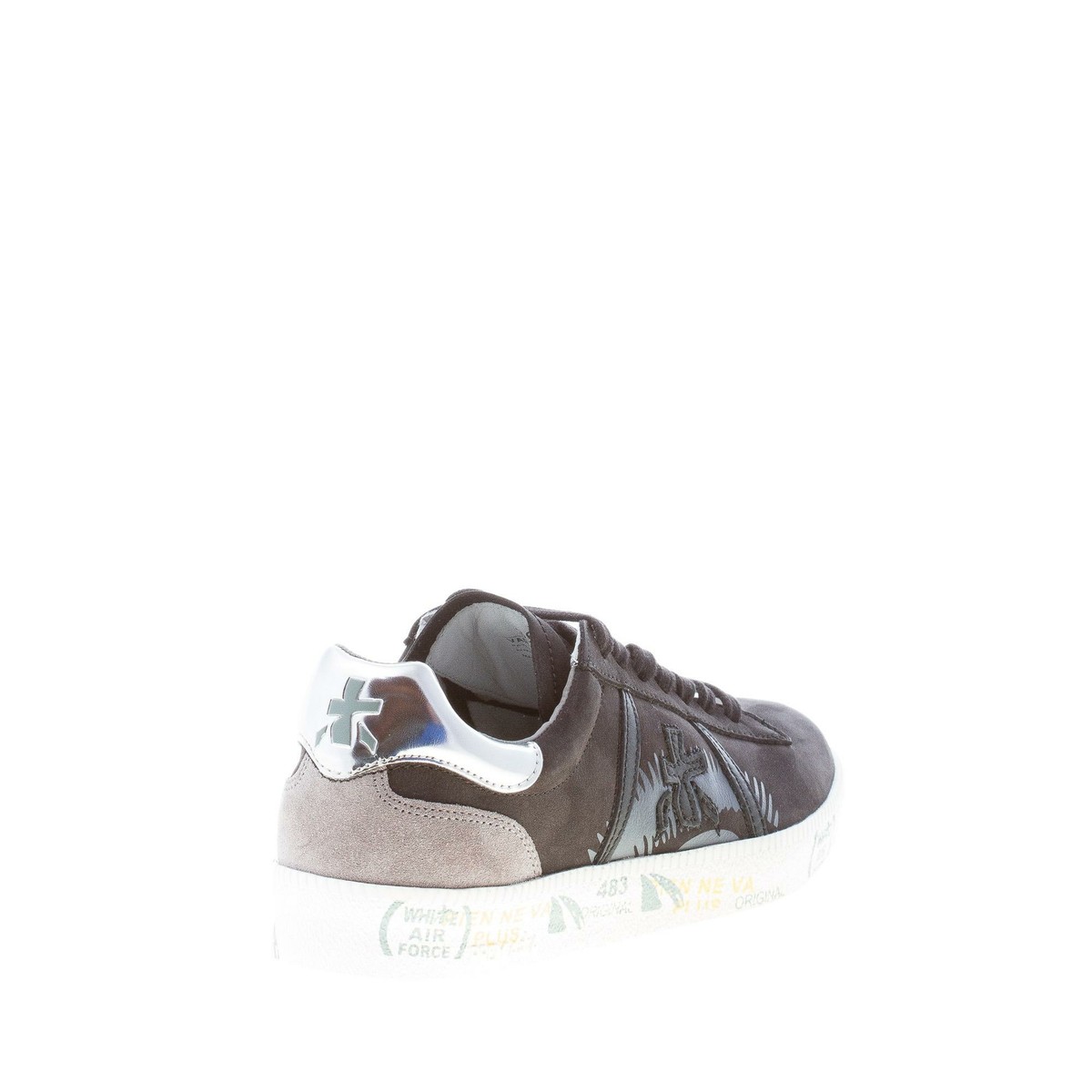 Sneakers Premiate Andy 4245 Femme - Nubuck Noir Et Daim Gris, Semelle Caoutchouc, Neuves Avec Boîte
