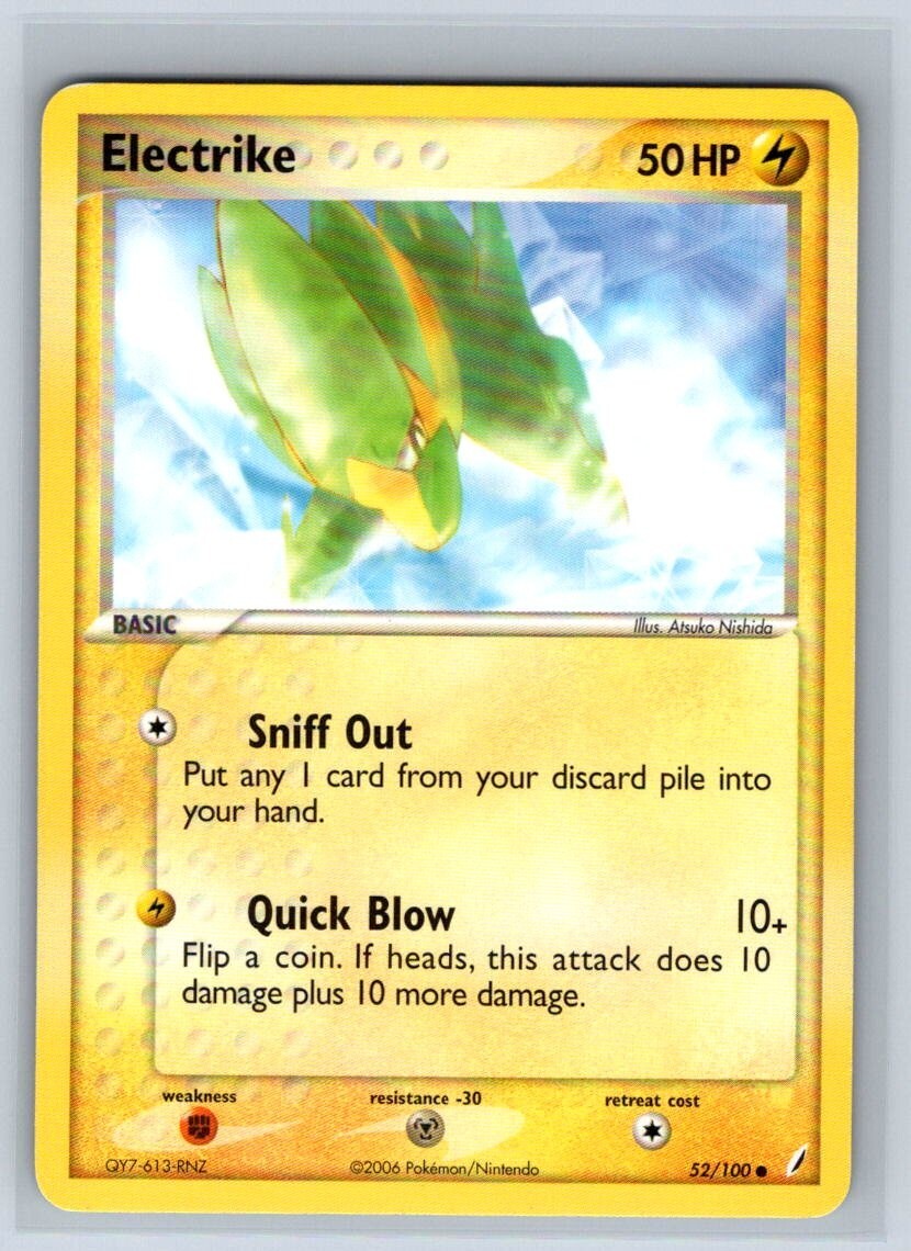 Pokemon Electrike EX Crystal Guardians 52/100 NM