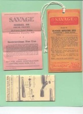Savage Arms Model 99 1950s Hang Tag Owners Manual Reproduction