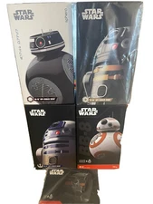ALL 4 BRAND NEW SPHERO STAR WARS DROIDS W/ FORCE BAND BB-8 R2-Q5 R2-D2 BB-9E HTF