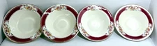 4 Vintage 1940s Homer Laughlin Majestic Pattern Rimmed Dessert/Cereal Bowls