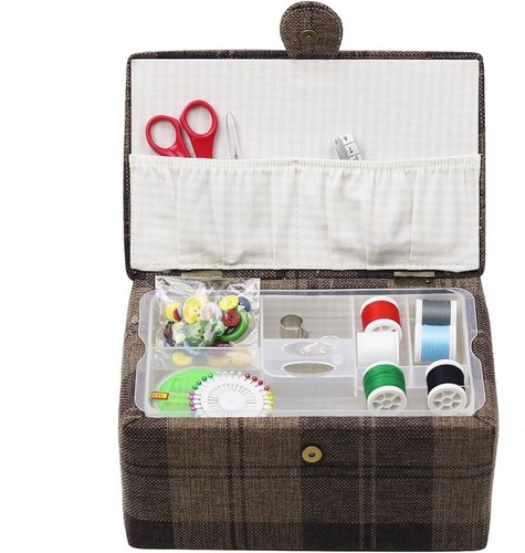 D&D Sewing Basket Kit - Sewing Basket Organizer Brown Locks - Picture 9 of 9