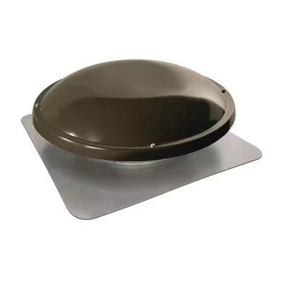 144 Sq. In. NFA Galvanized Steel Static Dome Roof Vent in Weatherwood