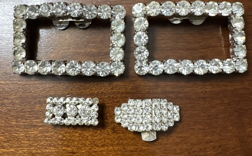 Lote De Accesorios Hebilla Zapatos Vintage Estrás Elegante Foto 2 de 4