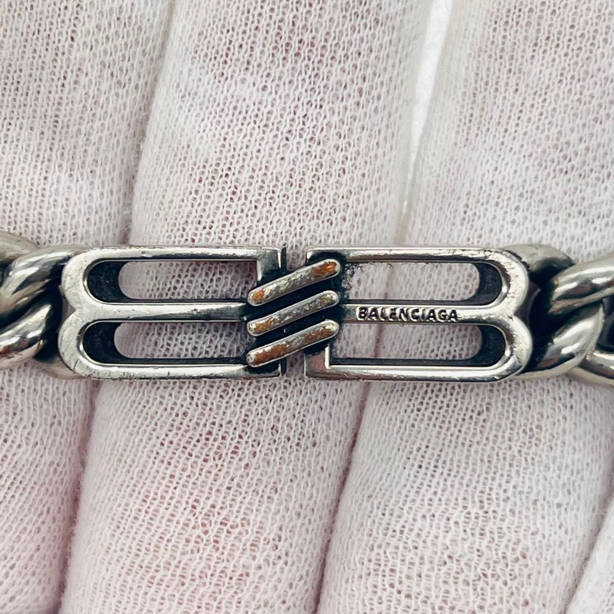 Balenciaga BB Icon Gourmet Bracelet in Silver Metal thumbnail 2