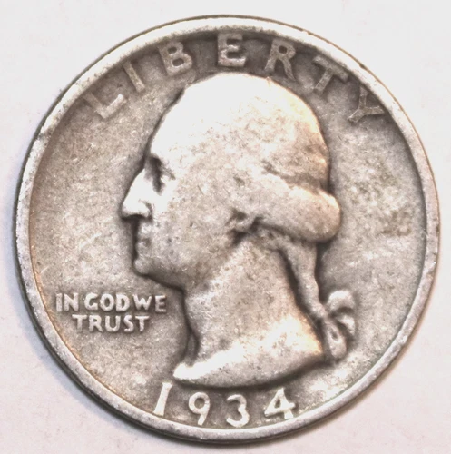 1934-P Washington Quarter - Very Good - #1072EA