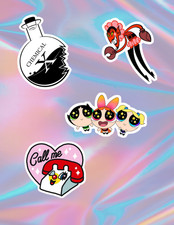Powerpuff Nostalgic Cartoon 4pc Stickers Pack